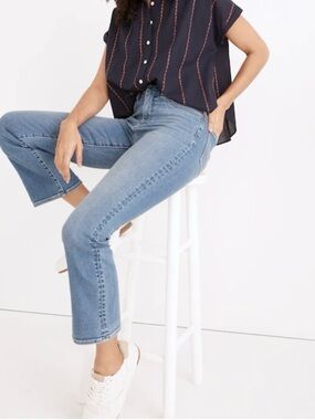 Madewell Cali Demi-Boot Jeans Womens 27 Tencel Denim Cropped Bootcut
